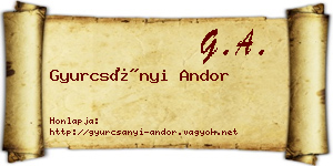 Gyurcsányi Andor névjegykártya