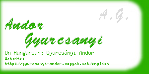 andor gyurcsanyi business card